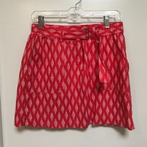 Banana Republic Red and White Mini Skirt
